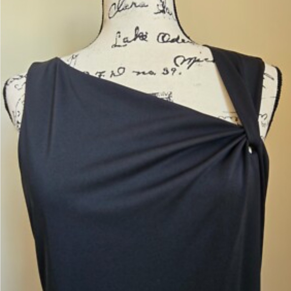 David Meister Midnight Asymmetrical‎ Dress - Picture 3 of 9